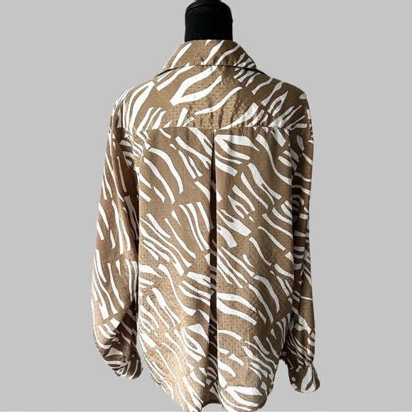 Vintage Rino Rossi Brown Zebra Print Blouse - Picture 3 of 15